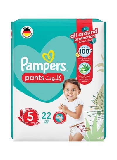 Pampers Baby-Dry Pants With Aloe Vera Lotion, Stretchy Sides, And Leakage Protection, Size 5, 12-18 Kg,22 Pants