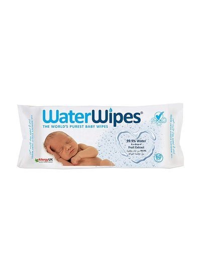 WaterWipes Original Baby Wipes For Diaper Rash or Skin Allergies, 60 Count