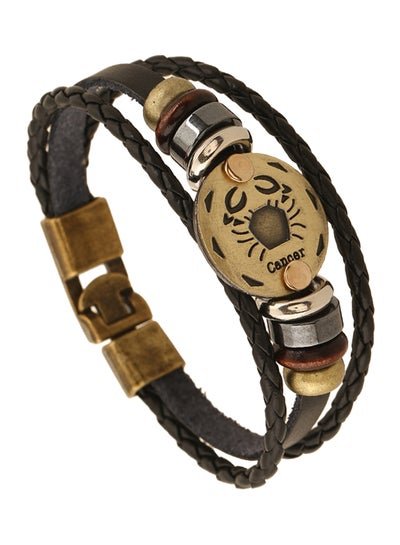 Generic Cancer Design Multi Strand Leather Bracelet