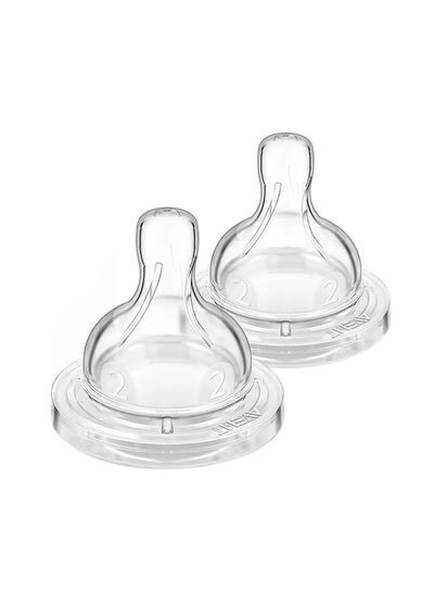 PHILIPS AVENT Classic Plus Anti-Colic Teat, Pack Of 2, Clear/White