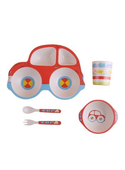 TD HOME 5 Piece Bright Colors and Lovely Animal Shape Car Shaped Dinnerware Set