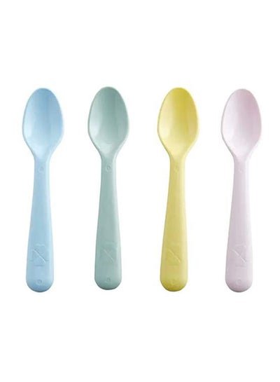 Kalas Set of 4 Fade Proof Easy Cleaning Colourful Feeding Spoons For Baby – Multicolour
