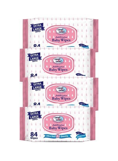 cool & cool Extra Large Baby Wipes 84’s – Pack Of 4