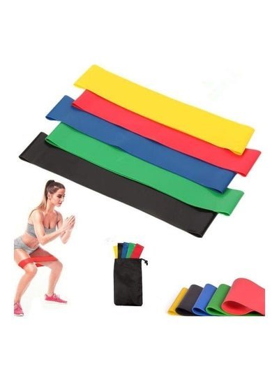 Rock Pow 5-Piece Skin-Friendly Resistance Fitness Bands Large