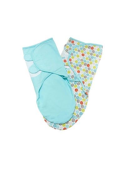 Moon Organic Cotton Baby Swaddler Pack Of 2- Blue