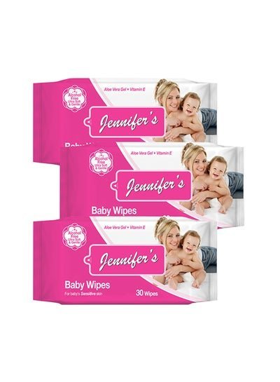 Jennifer’s Alcohol-Free Baby Wipes Pack Of 3, 90 Wipes