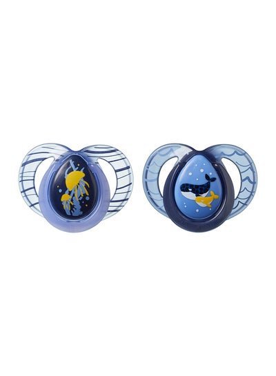 tommee tippee Pack Of 2 Night Time Soother (6-18 Months)