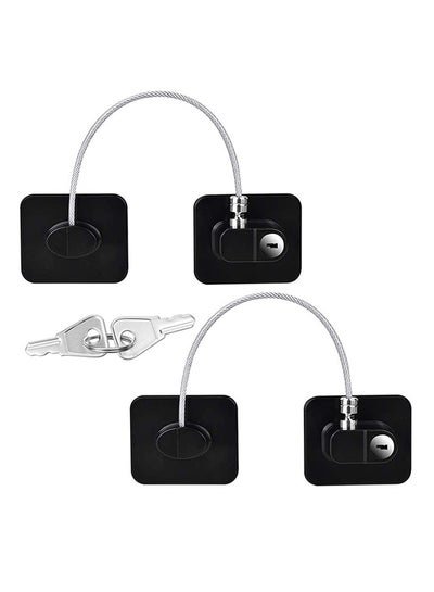 Generic Pack Of 2 Child Safety Cable Fridge Window Lock With Key Set