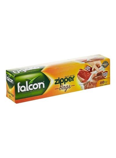 falcon Pack Of 40 Pieces Freezer Zipper Bag Yellow/Green 30cm