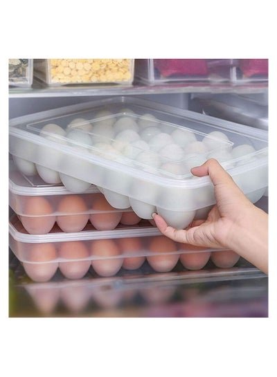 AIWANTO 3Pcs Egg Storage Box Egg Storage Containers 34 Grid Egg Kitchen Storage Organizer Box Containers With Cover