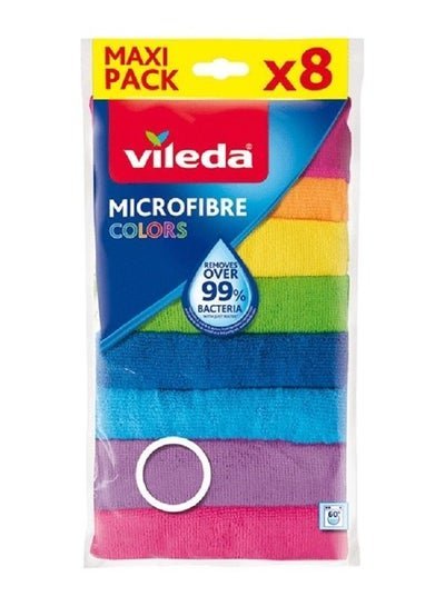 vileda 8-Piece Microfibre Cleaning Cloth Set Multicolour