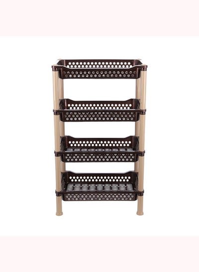 Royalford Royalford 4-Tier Multi-Layer Kitchen Rack- RF10410| Plastic Multi-Purpose Storage Rack for Fruits and Vegetables| Storage Rack for Home, Office, Living Room and Kitchen
