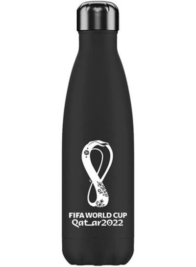 FIFA Football World Cup 2022 Printed Stainless Steel Vacuum Double Wall Bottle Black 500ml