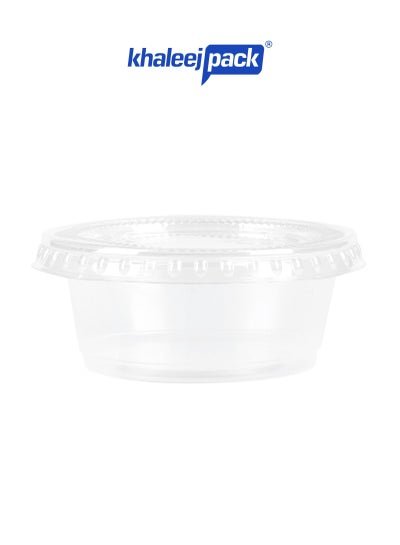Khaleej Pack KHALEEJ PACK – [100 Cups] Souffle Cups (Clear) 3.25oz with Tight Lids – Small Shot Cups for Portion Control – Sauces – Dips & Salad Dressings. Strong Seal, Durable & Spill-Free.