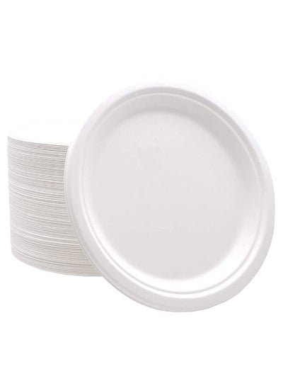 SNH PACKing Bagasse Biodegradable Plate 9 Inch Made From Sugarcane Plates 12 Pieces