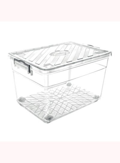 Royalford Family Storage Box, 40L Plastic Clear Container, RF10814 | Transparent Large Storage Organizer Box with Lid | Ideal for Living Room, Bedroom, Garage